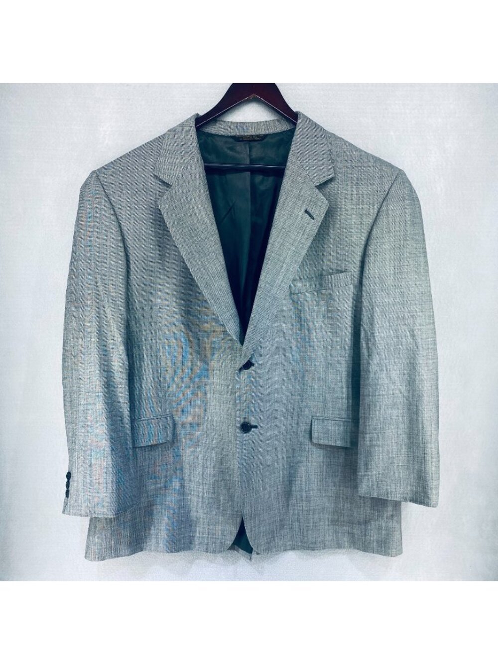 Vintage Botany 500 Blazer Mens 48L Gray Wool Sport Coat Jacket Couture USA